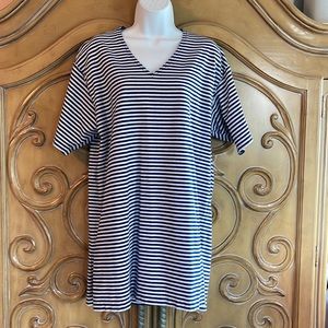 Tape measure striped tunic tee